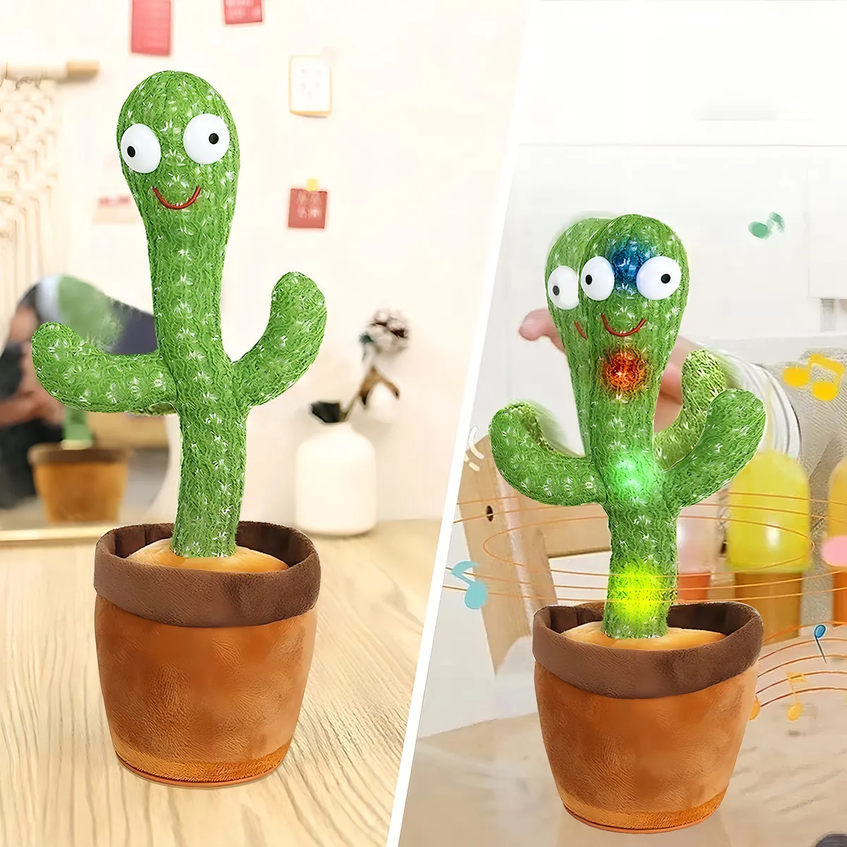 Cactus Peluche Bailarin Canta Graba Recargable Aprendizaje
