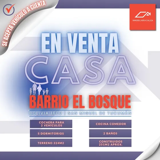 Venta Casa  Bolivia 1600 Barrio El Bosque
