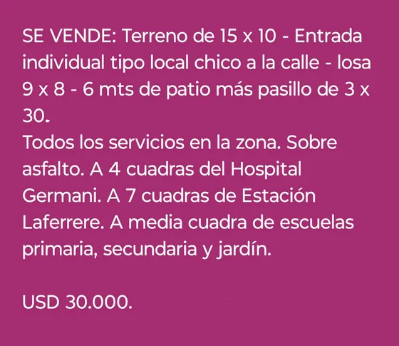 Venta De Terreno + Construcción A Terminar 
