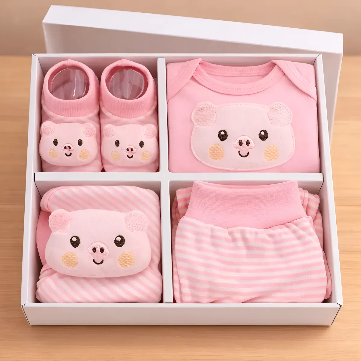Kit Presente Bebê Recém Nascido Body Mijão Pantufa E Naninha