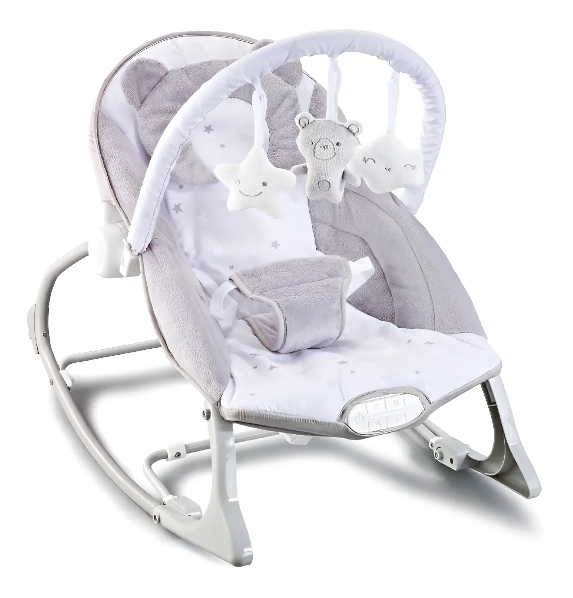 Loja Yvykatu — Produtos para sua vida saudável Cadeira de Descanso Musical Urso Polar Até 18kgs cor cinza e branco Maxi Baby