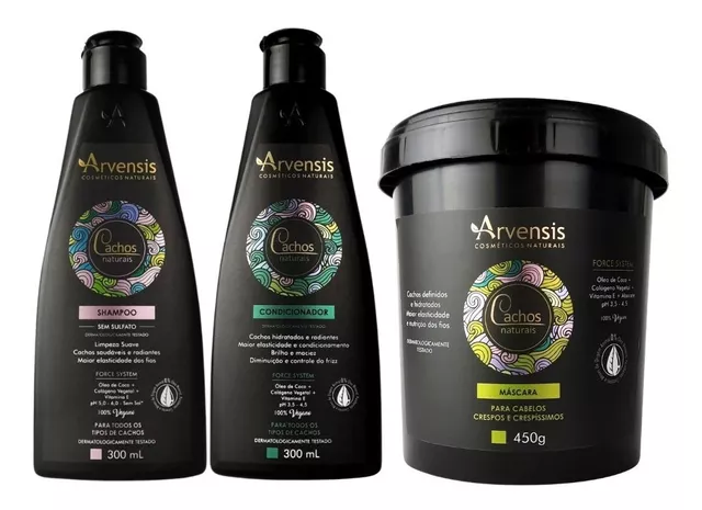 Kit Arvensis Crespos Shampoo + Condicionador + Máscara 450g | Parcelamento  sem juros