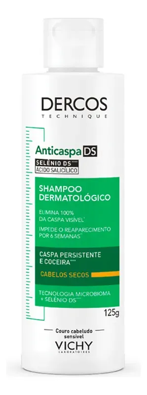 Shampoo Anticaspa para Cabelos Secos com Selênio DS, Dercos DS Vichy, 125g