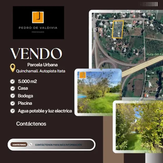 Vendo Parcela Urbana 5000 M2 Quinchamalí Casa Bodega Piscina