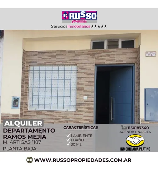 Departamento Monoambiente En Alquiler Ramos Mejia 