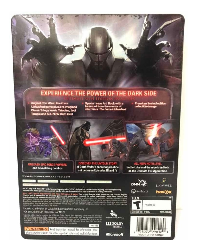 star wars the force unleashed ultimate sith xbox 360 star wars the force unleashed ultimate sith xbox 360