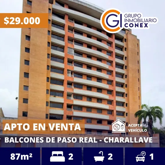 Se Vende Apartamento 87m2 2h/2b/1p Balcones Paso Real Charallave 3191