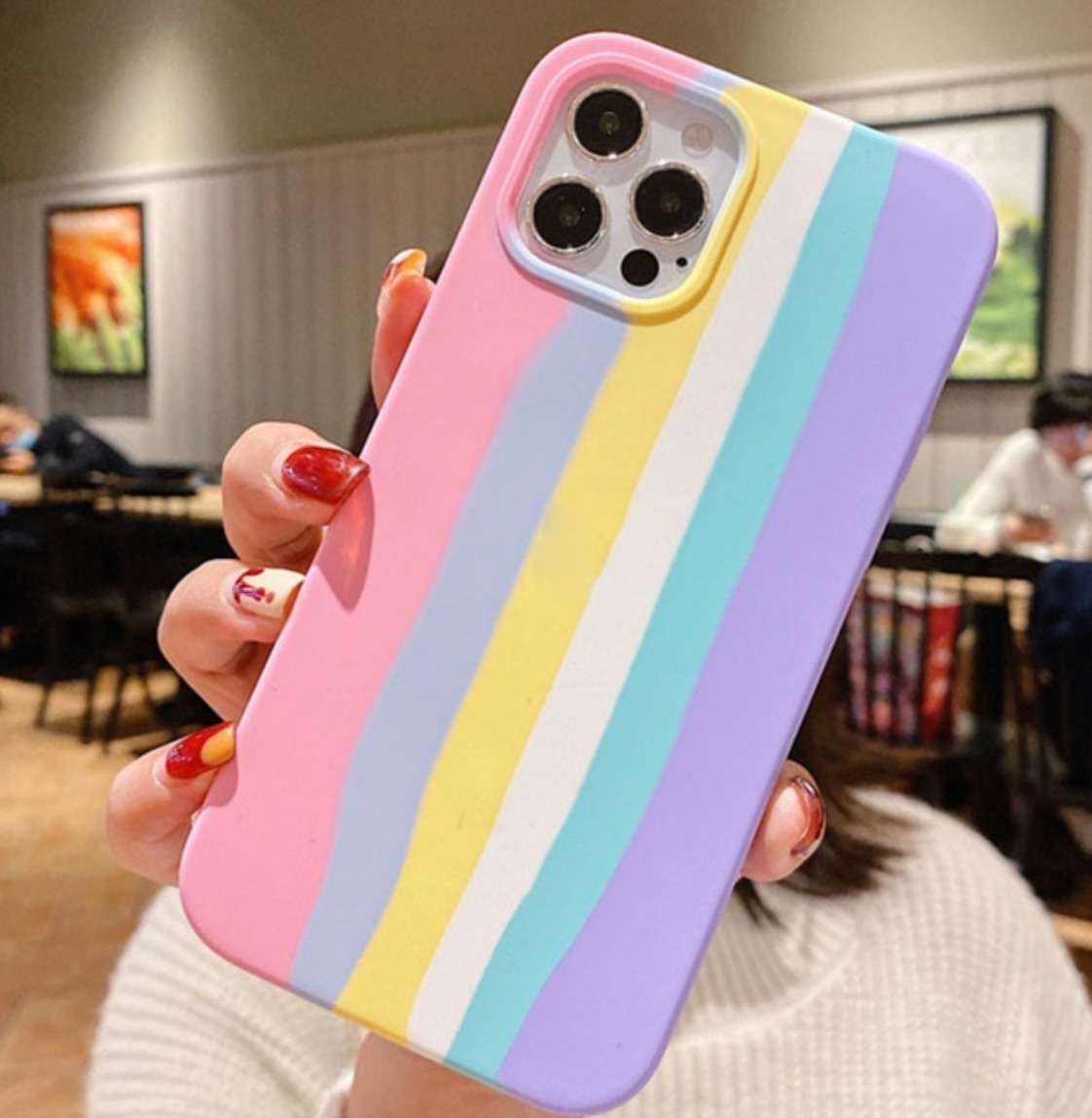 Capa Case Capinha Silicone Para iPhone Arco Iris Rainbow