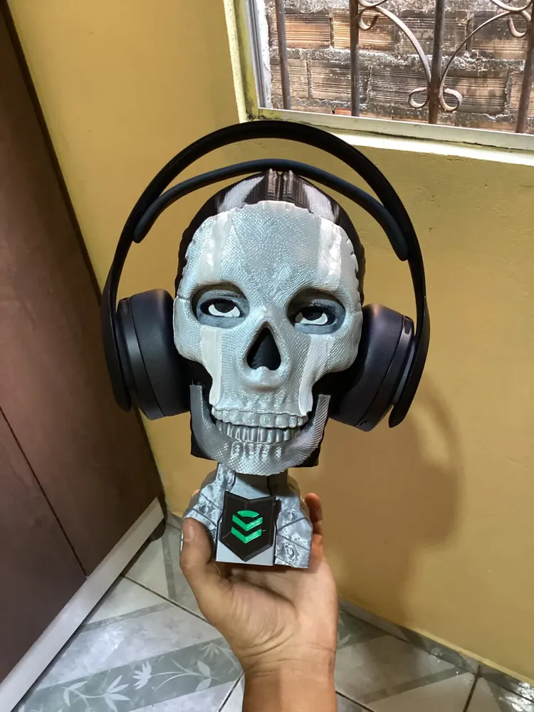 Suporte Para Headset Gamer - Cabeça Ghost Call Of Duty | Frete grátis