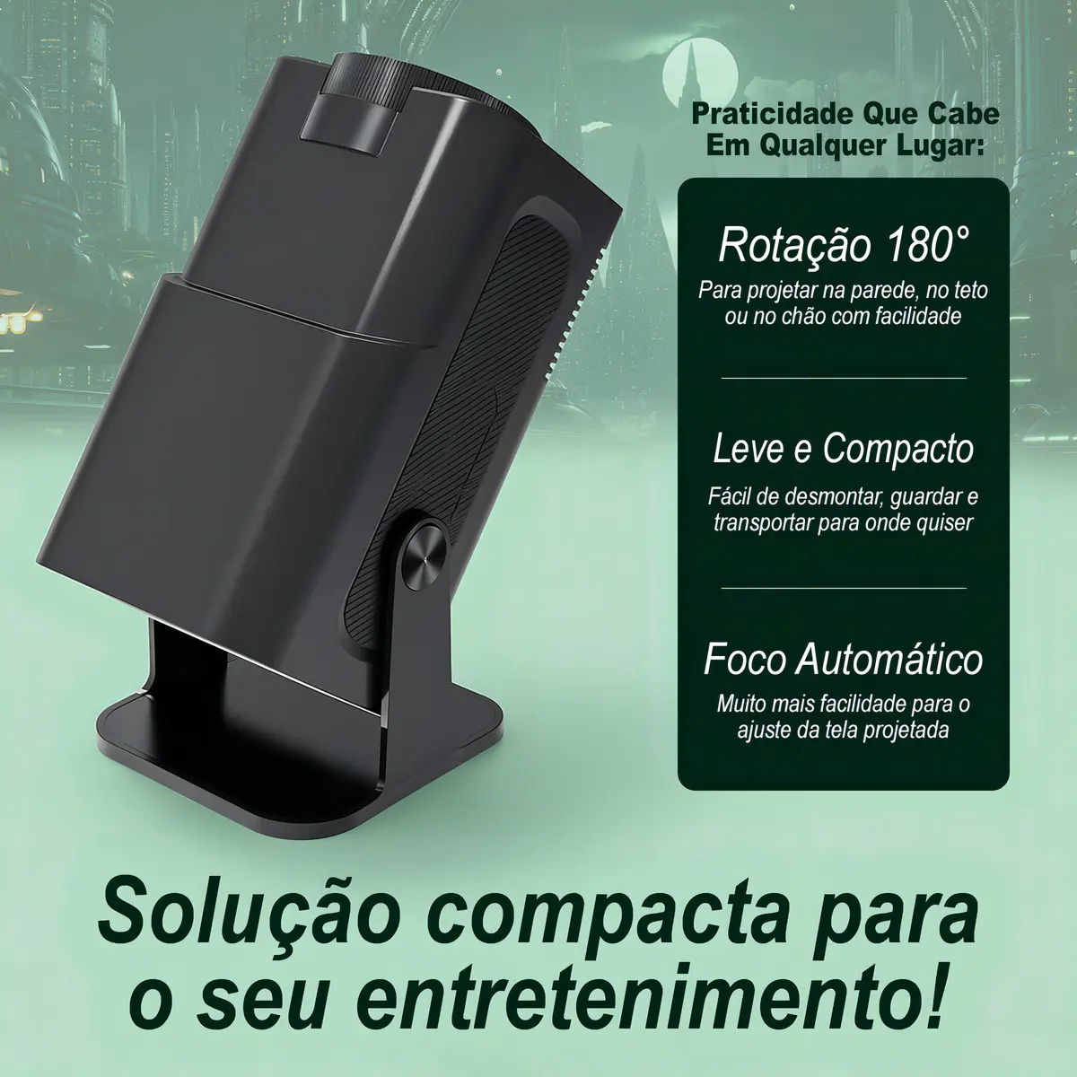 Projetor Hy320 Davely Smart Tv Android Wifi 6 390 Ansi Lumens Full Hd Suporte 4k Hdmi Bluetooth 85-200 Polegadas Alto Falante Com Controle Remoto Bivolt Portátil Preto 127/220v