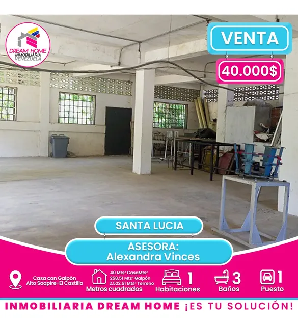 Casa Con Galpón En Venta Alto De Soapire Calle El Castillo-santa Lucia.