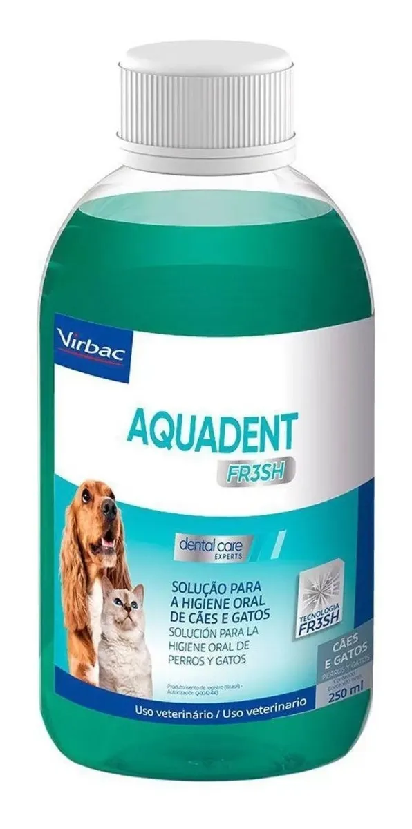 Aquadent Combate Mal Hálito Higiene Cachorro E Gato - Virbac