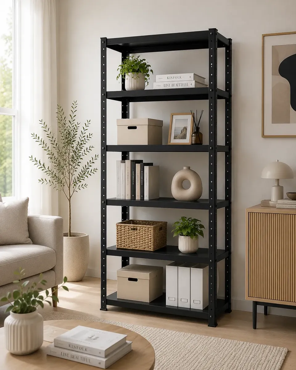 Estante Armário De Aço 6 Bandejas 60cm Na Cor Preta