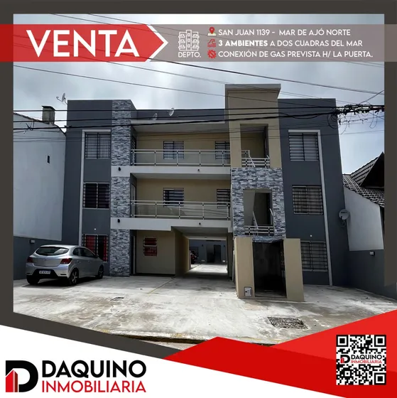 Depto. 3 Ambientes A Estrenar En Mar De Ajó Norte - 1er Piso Por Escalera. #065