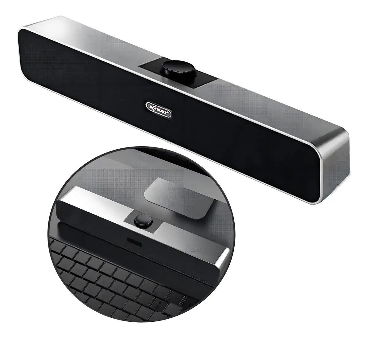 Caixa de Som Gamer Soundbar USB Potência 6W Som Estéreo Prateado