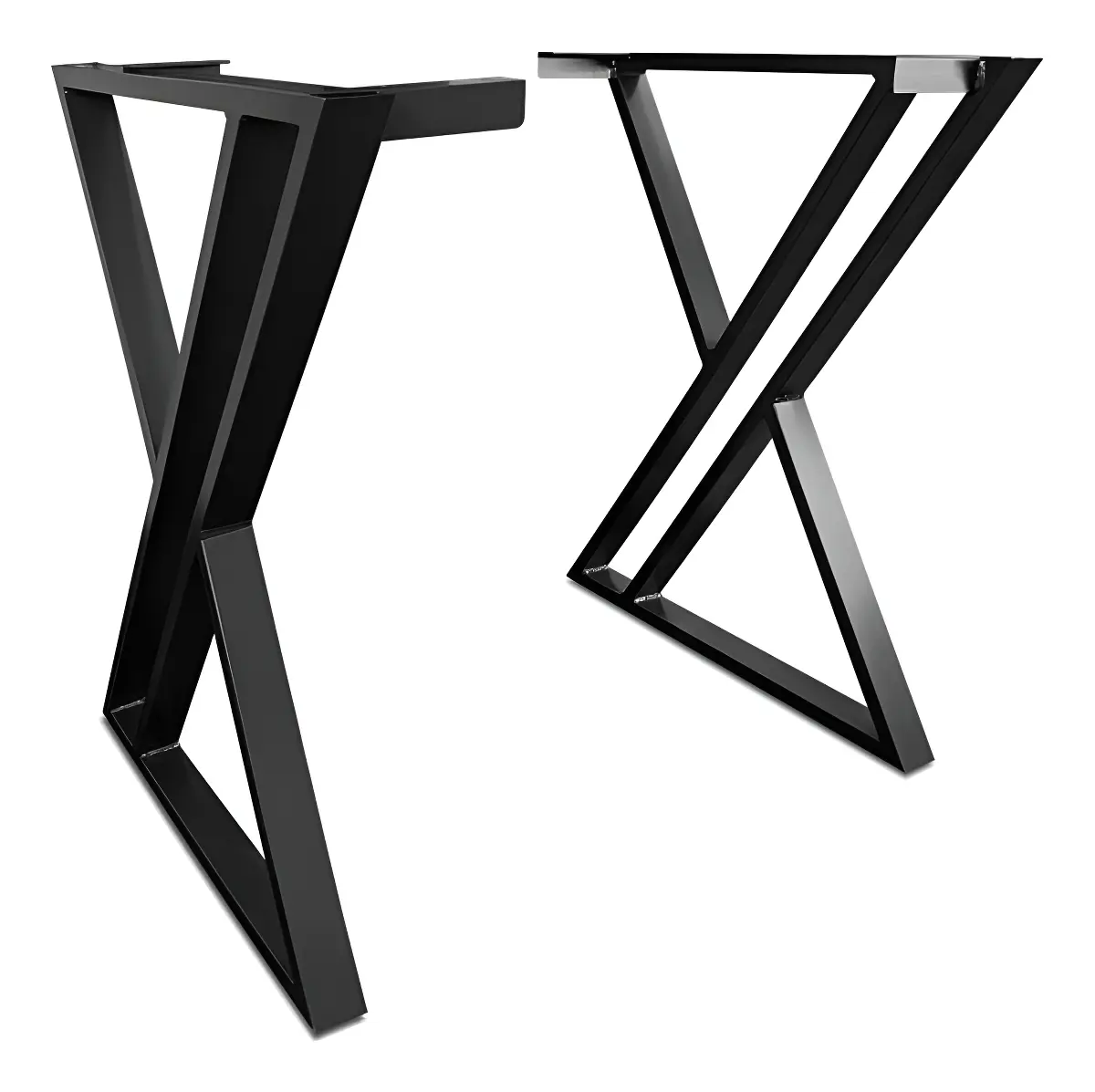 Pé Base De Mesa Industrial Tampo Redondo Quadrado Até 180x90 Preto Kit 2 Unidades