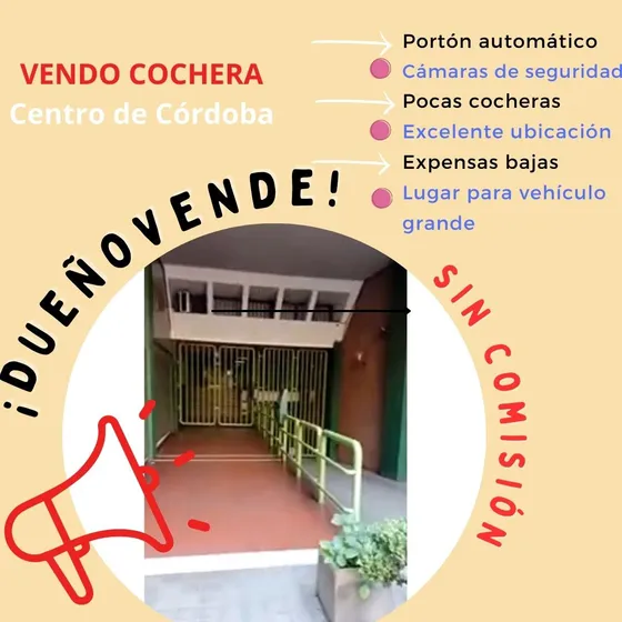 Dueño Vende Sin Comisión - Cochera En El Centro De Cba