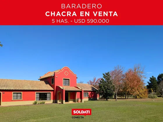 Chacra En Baradero En Venta Con Casa Amoblada Y Equipada