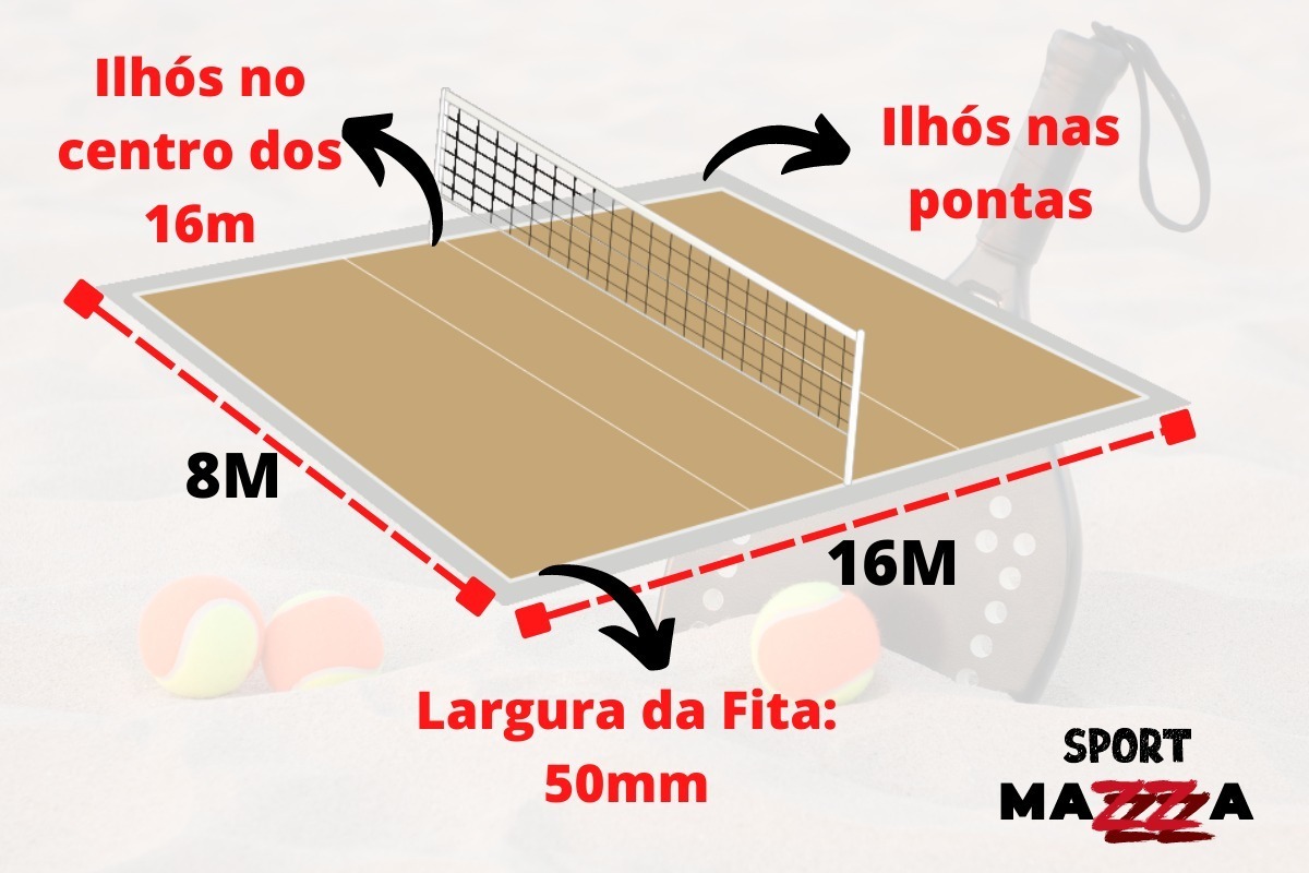 Quadra de beach tennis medidas