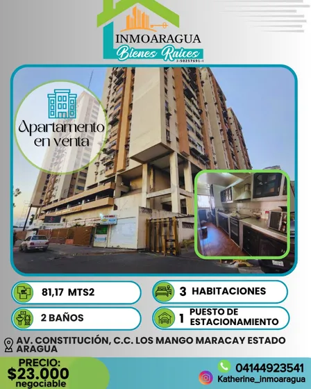 Apartamento En Venta Los Mangos/ Av. La Constitucion Maracay Edo. Aragua/ Ke2657