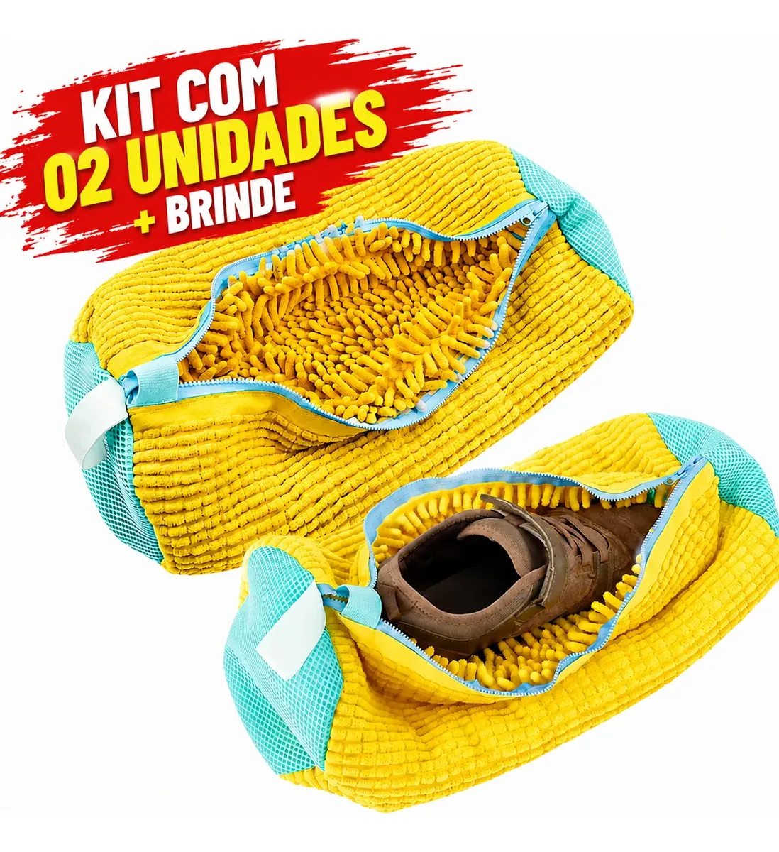 Kit 2 Sacos Lavar Tênis Maquina Reutilizável Zíper + Brinde