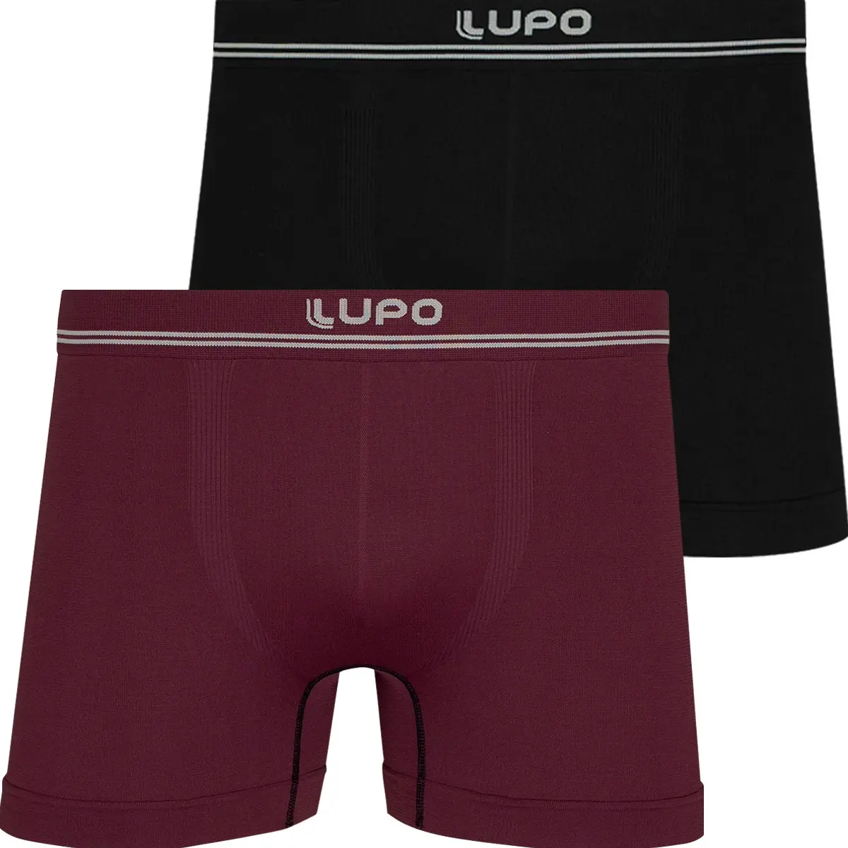 Kit 2 Cuecas Boxer Lupo Poliamida Sem Costura Box Microfibra