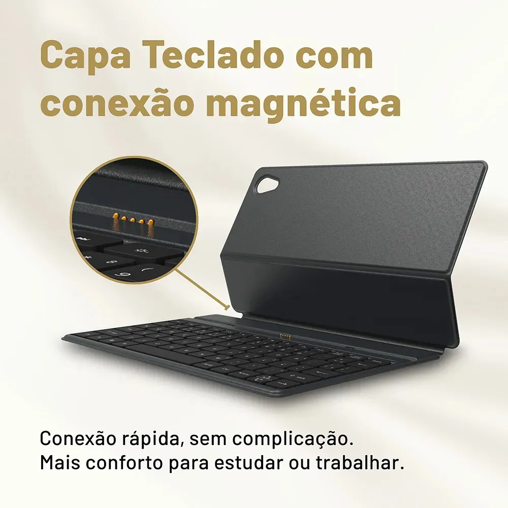 Tablet Vaio Tl10 4gb Ram 128gb Ssd Octa-core, Tela 10.4 2k, 4g Wifi Dual Band, Câmera 8mp + Selfie 5mp, 7000mah, Android 16, Com Teclado Magnético De Conexão Inteligente  Preto
