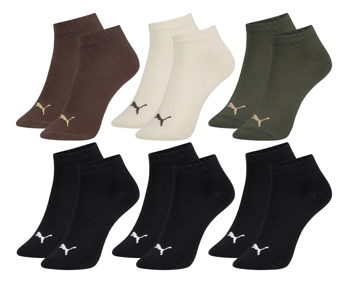Kit 6 Pares Meia Puma Cano Curto Soquete Masculina Academia