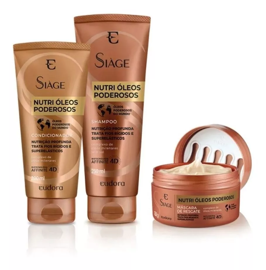 Imagem para P5 - Kit Siage Nutri Oleos Poderoso Shampoo+condicionador+máscara
