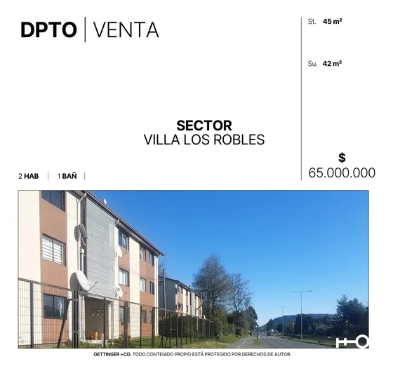 Departamento En Venta - Sector Villa Los Robles