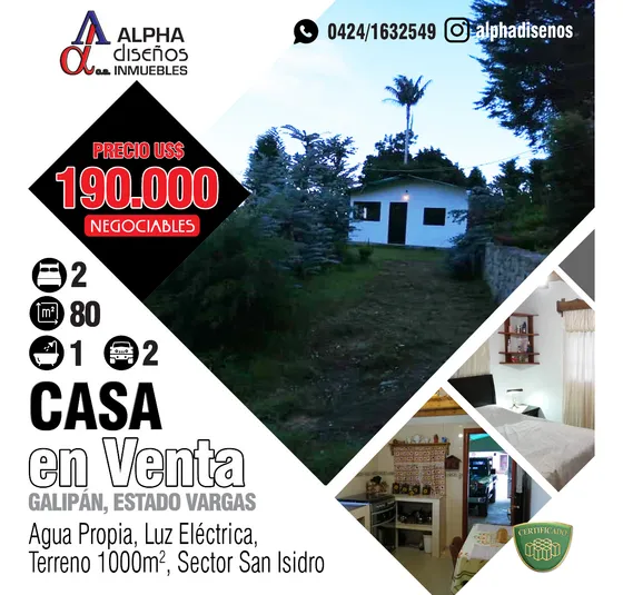 Casa Y Terreno En Galipan