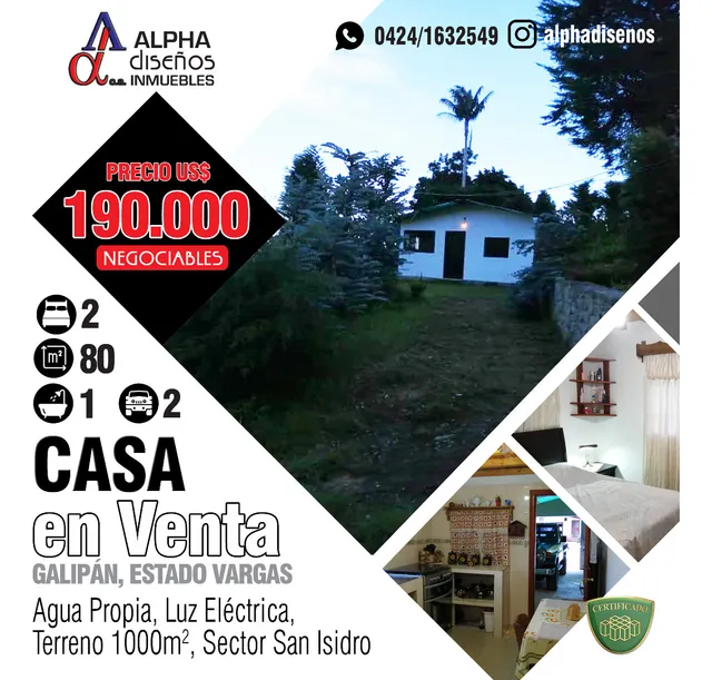 Casa Y Terreno En Galipan