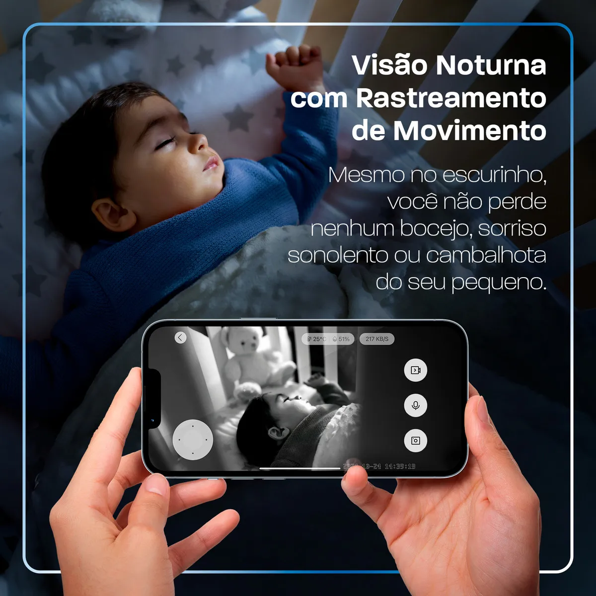 Babá eletrônica inteligente visão noturna e detecção de choro Velds - Vista 5