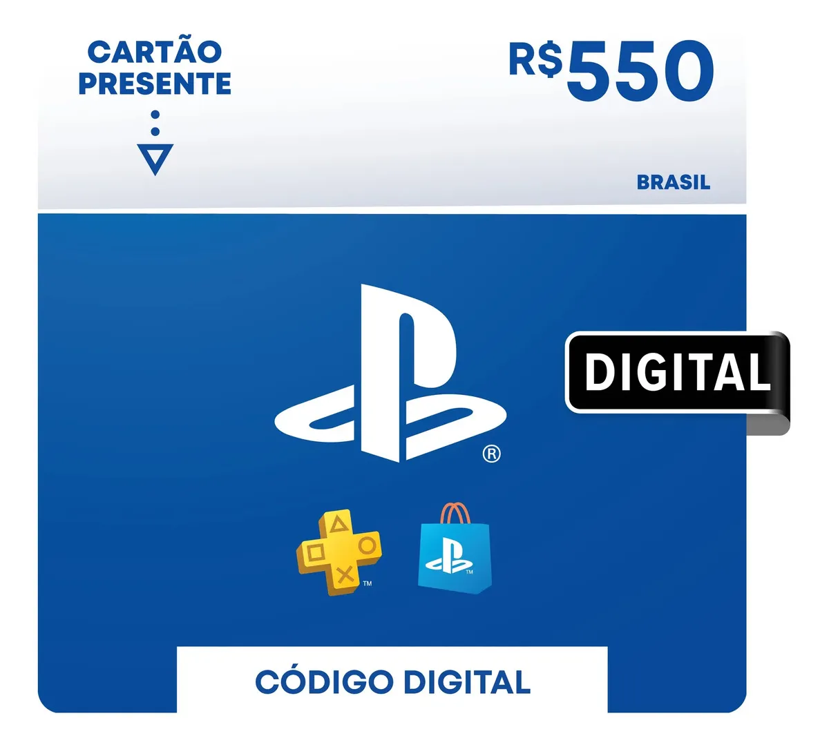 Sony PlayStation Store Gift Card R$ 550 (Digital)