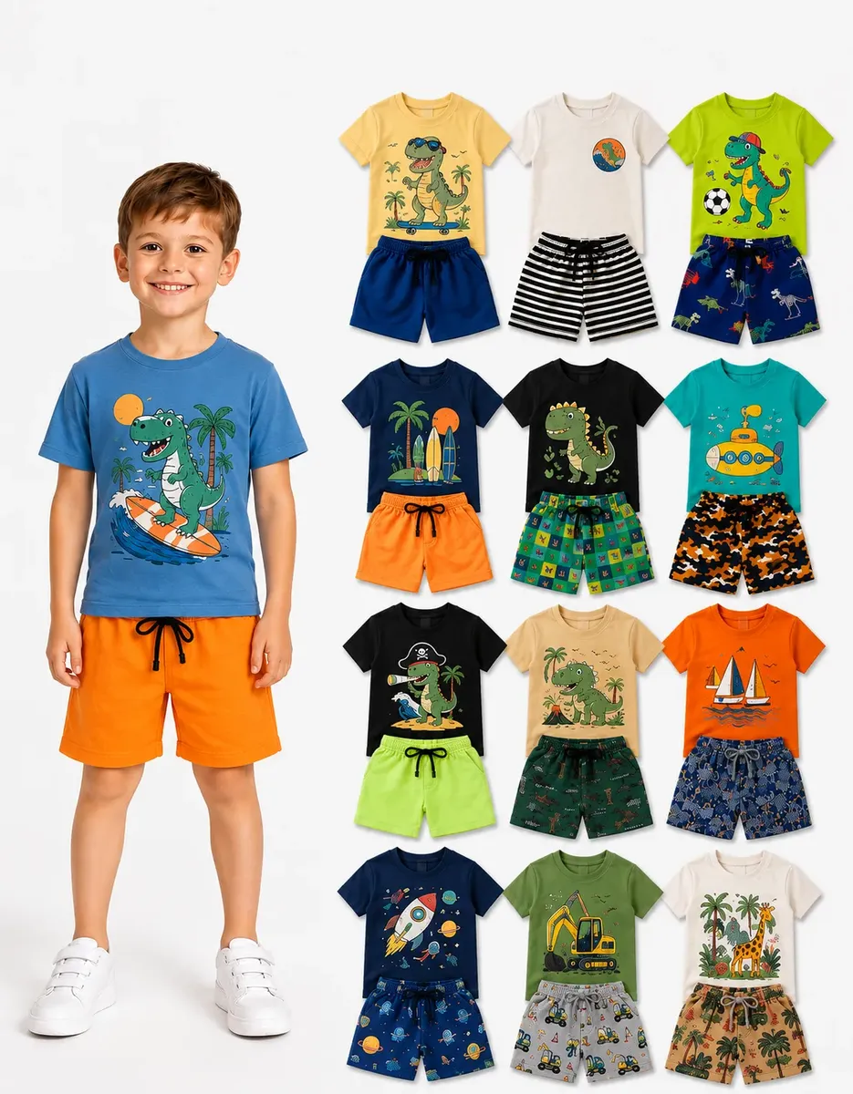 Kit 6 Peças De Roupa Infantil Menino Bebe Masculino Atacado