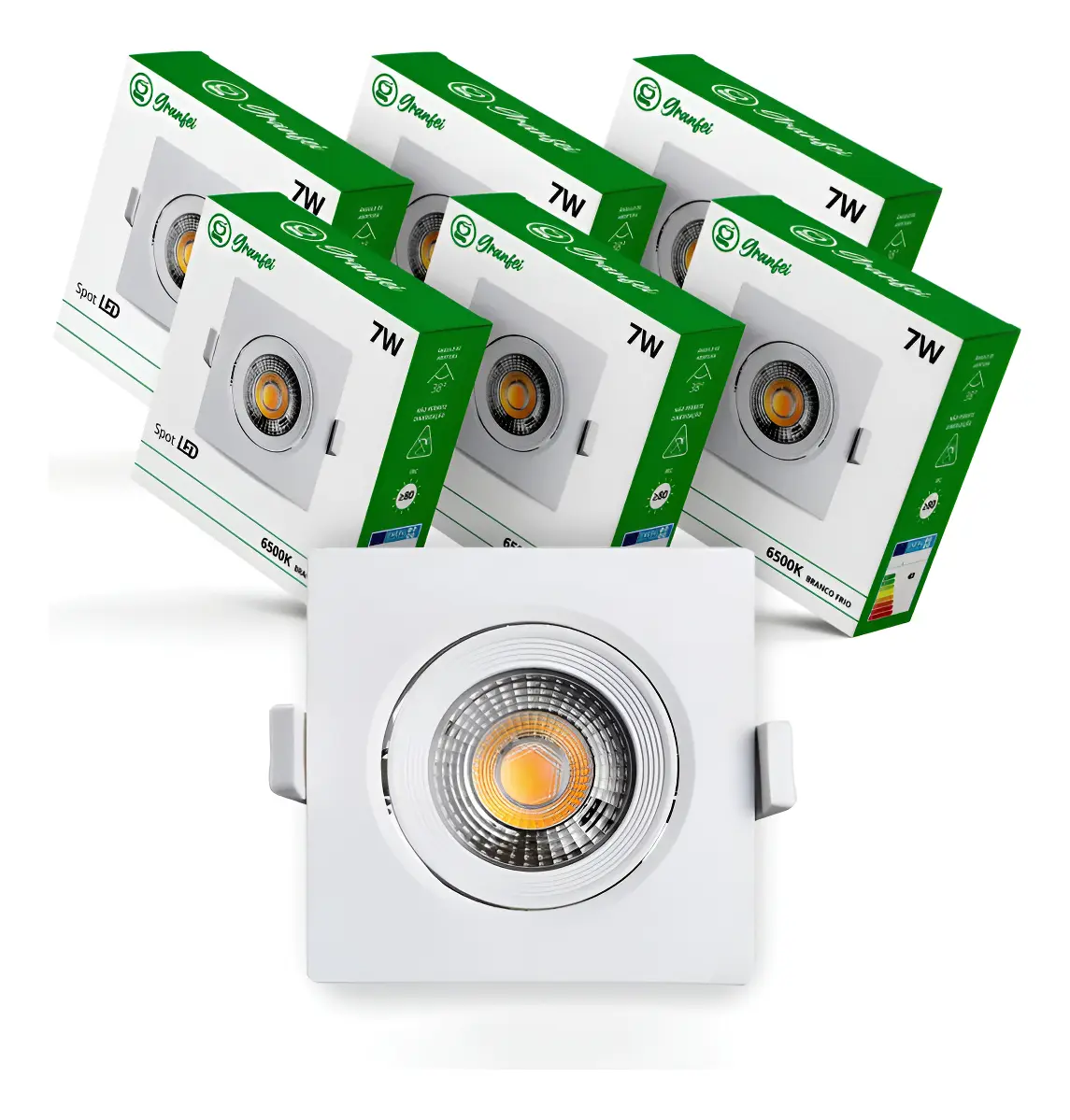 Kit 10 Spot Luminária 7w Qd Rd Frio 6500k Quente 3000k
