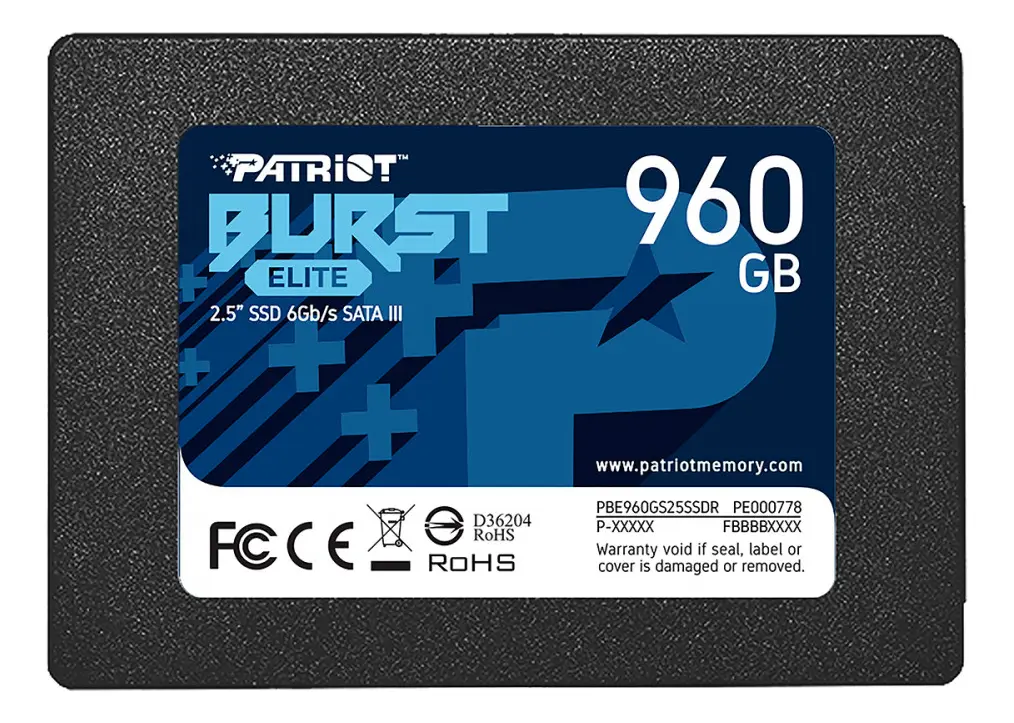 Unidade SSD para notebook Patriot Sata3 2.5 Burst Elite Sata de 960 GB