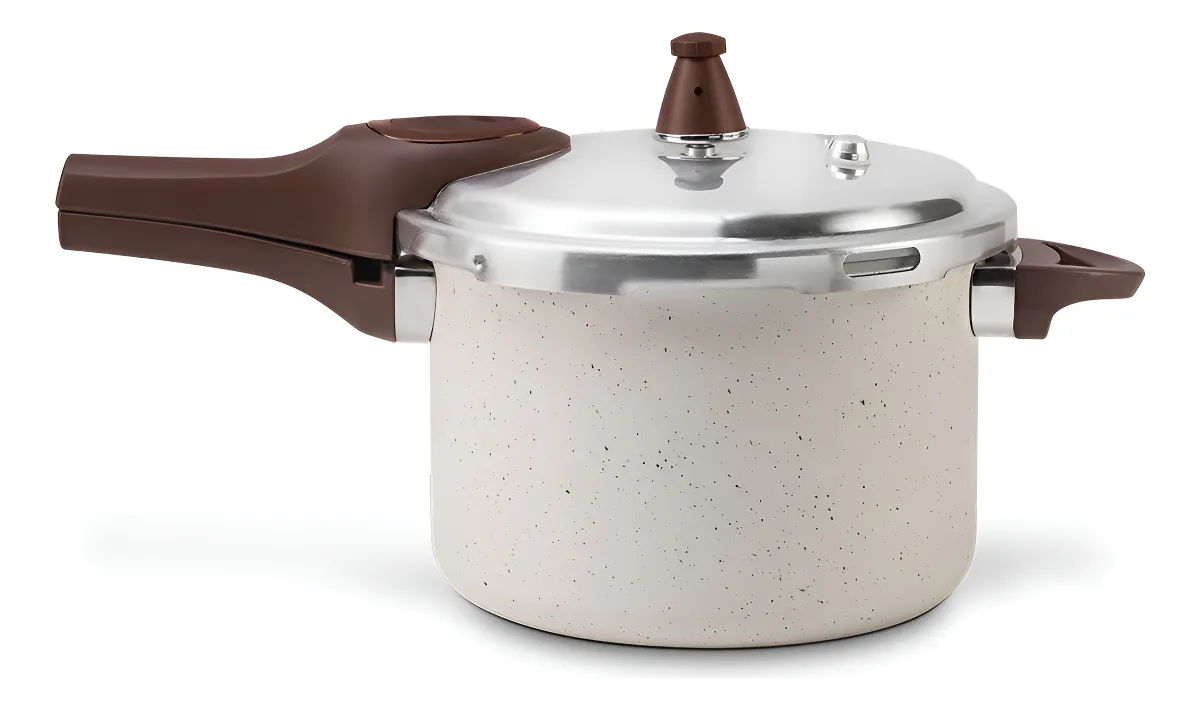 Brinox Pressure Panela de Pressão Revestimento Cerâmica Indução 4,2L cor Vanilla