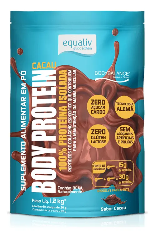 Suplemento em pó Equaliv Body Protein sabor Cacau x 1.2kg