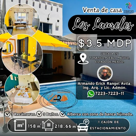 Venta De Casa Los Laureles En Tonatico Edomex Con Alberca, Equipada, Amueblada, Todos Los Servicios