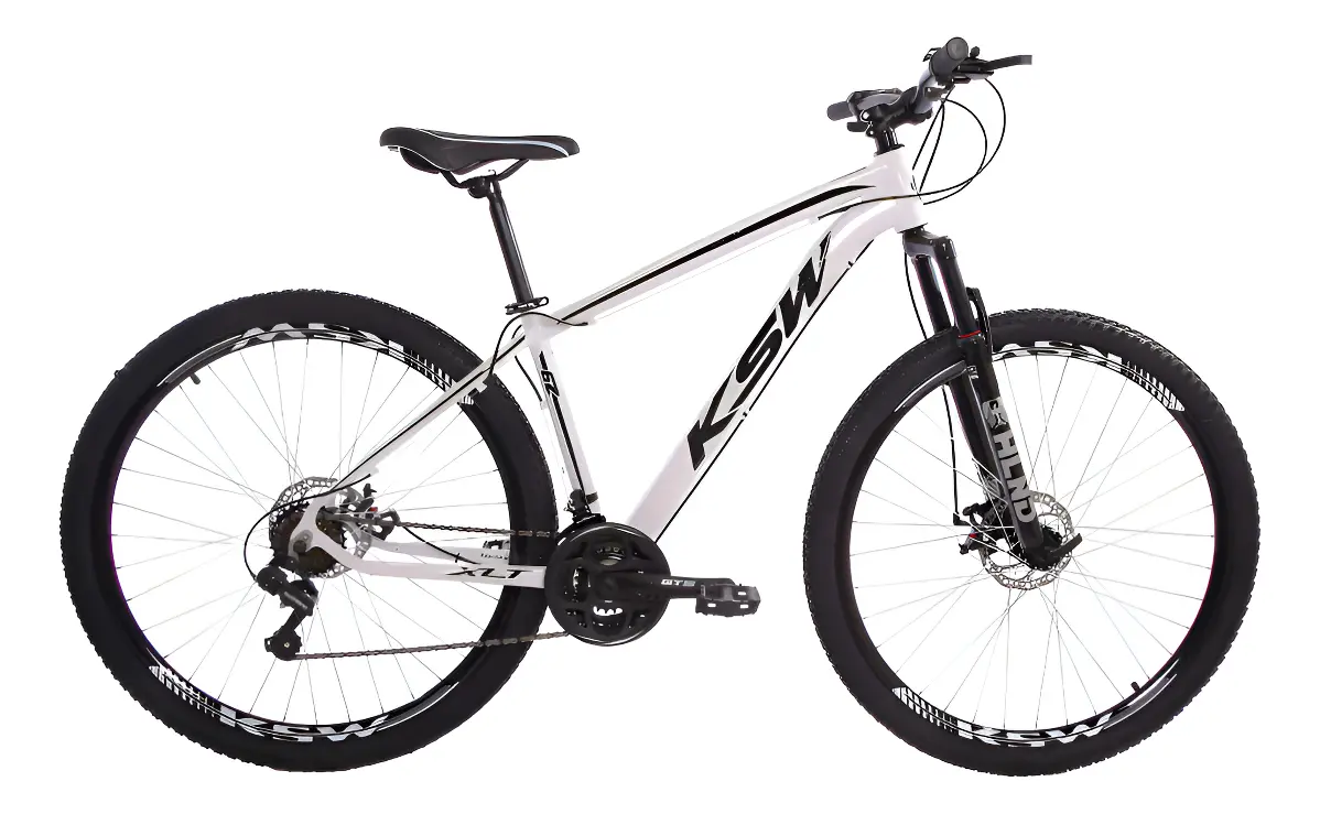 Bicicleta Alumínio Aro 29 Ksw 24v Freio Disco Xlt Cor Branco Tamanho Do Quadro 17