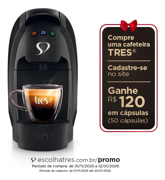 Cafeteira Espresso Luna Preta - TRES 3 Corações