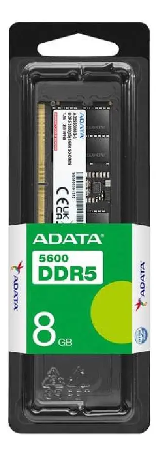 Memoria RAM Udimm Adata Ad5u56008g-s Ddr5 8 color negro unidad
