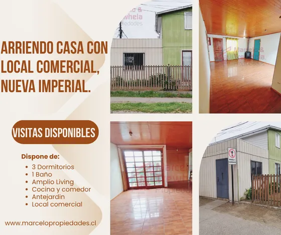 Arriendo Casa Esquina 3d+1b, Avenida Thiers, Comuna De Nueva