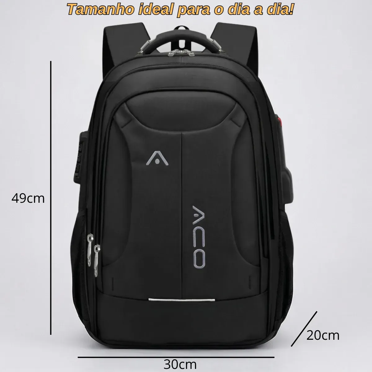 Mochila Notebook Masculina Reforçada Impermeável Executiva Viagem Anti Furto Grande 35L Forpak