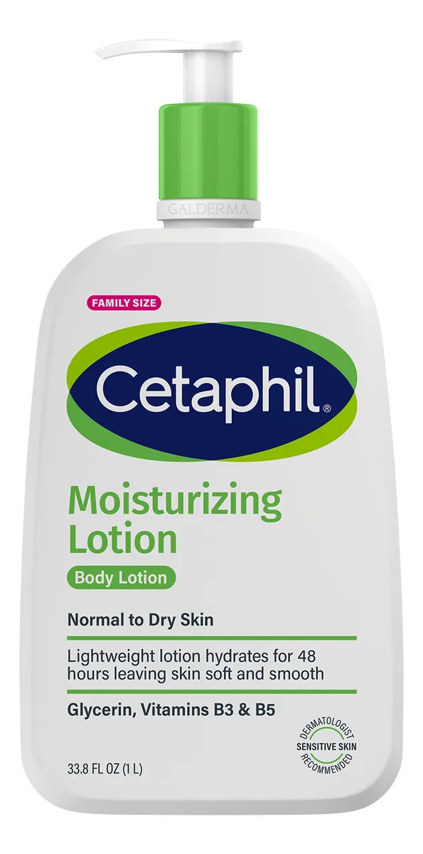 Cetaphil Loção Hidratante Corporal e Facial para Pele Sensível, Normal a Seca 1 Litro – Hidratação 48h com Niacinamida e Pantenol (Pró-vitamina B5) Cetaphil Loção Hidratante Corporal e Facial para Pele Sensível, Normal a Seca 1 Litro – Hidratação 48h com Niacinamida e Pantenol (Pró-vitamina B5)