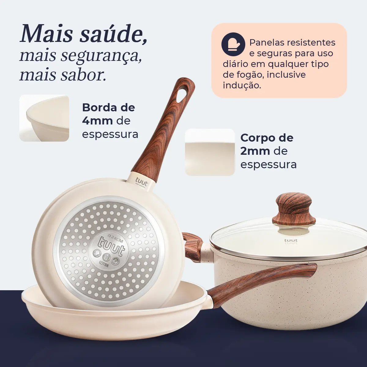 Jogo de panelas Ecoglide Granite Premium conjunto completo