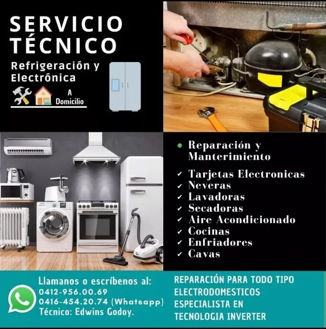Servi Técnico Reparación Nevera Lavadora Secadora Aire Acond