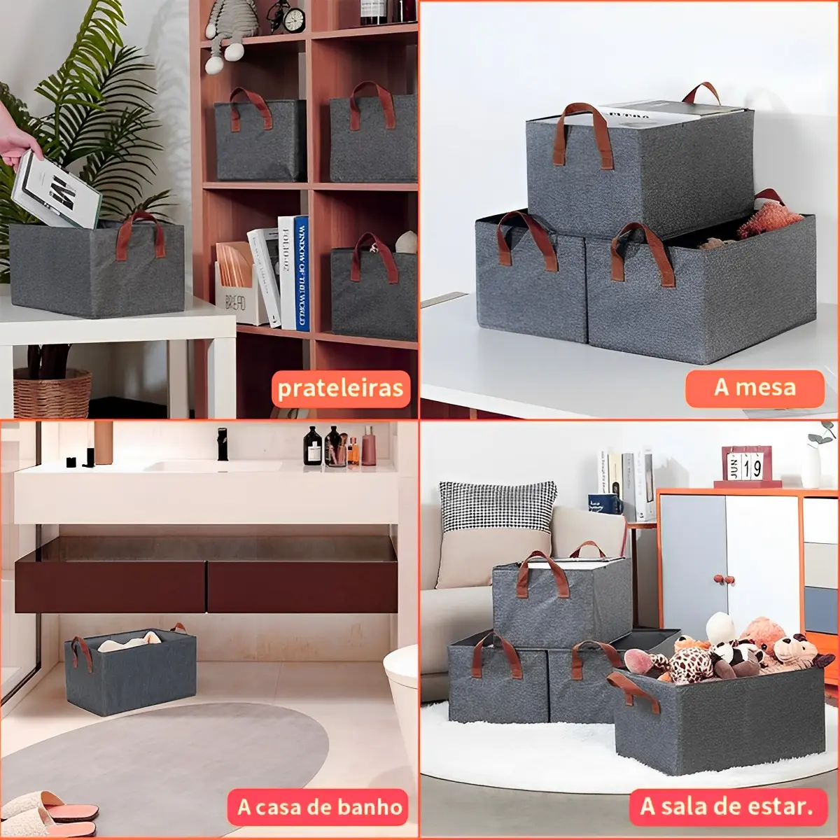 4 Caixas Organizadora Guarda Roupa