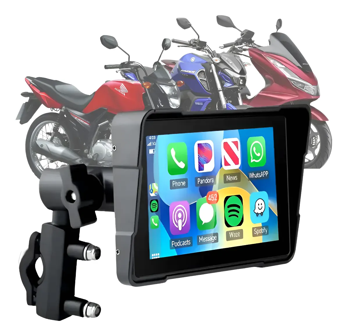 Multimídia Moto 5pol Bluetooth Duplo Sd Carplay Android Auto